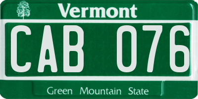 VT license plate CAB076