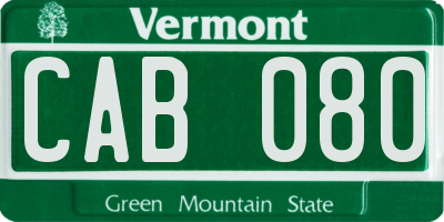 VT license plate CAB080