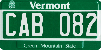 VT license plate CAB082