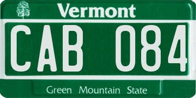 VT license plate CAB084