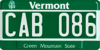 VT license plate CAB086