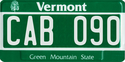 VT license plate CAB090