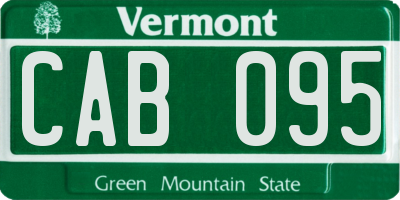 VT license plate CAB095