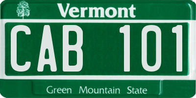 VT license plate CAB101