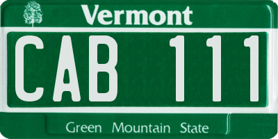 VT license plate CAB111