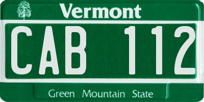 VT license plate CAB112