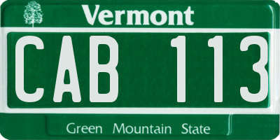 VT license plate CAB113