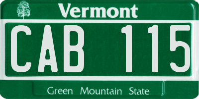 VT license plate CAB115