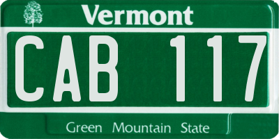 VT license plate CAB117