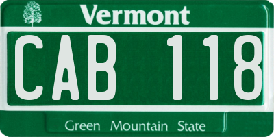 VT license plate CAB118