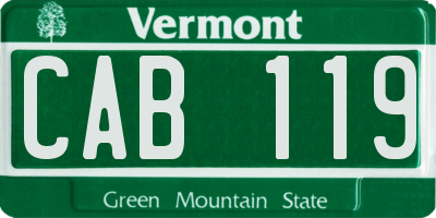 VT license plate CAB119