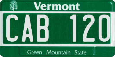 VT license plate CAB120