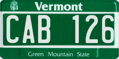 VT license plate CAB126