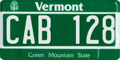 VT license plate CAB128