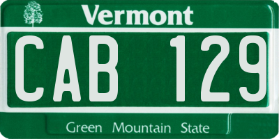 VT license plate CAB129