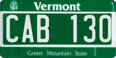 VT license plate CAB130