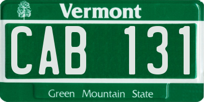 VT license plate CAB131