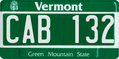 VT license plate CAB132