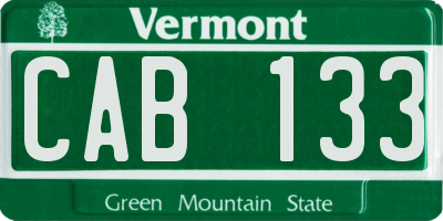 VT license plate CAB133