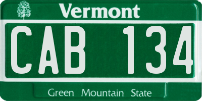 VT license plate CAB134