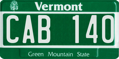 VT license plate CAB140