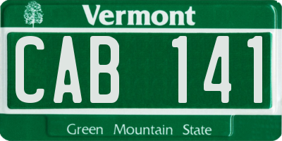 VT license plate CAB141