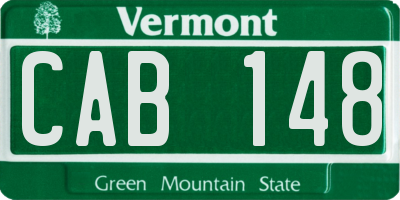VT license plate CAB148