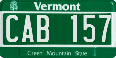 VT license plate CAB157