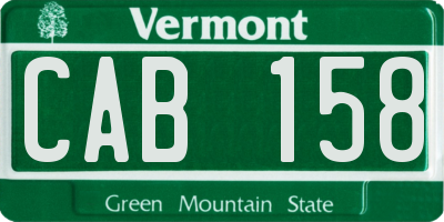 VT license plate CAB158