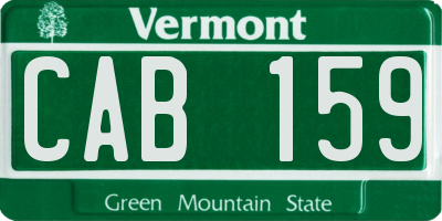 VT license plate CAB159