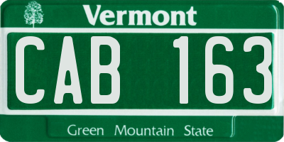 VT license plate CAB163