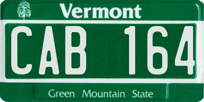 VT license plate CAB164