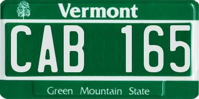 VT license plate CAB165