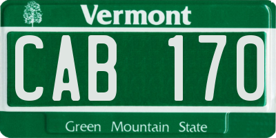 VT license plate CAB170