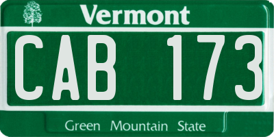 VT license plate CAB173
