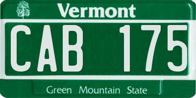 VT license plate CAB175