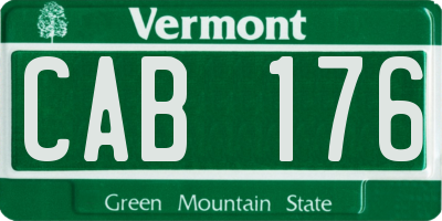 VT license plate CAB176