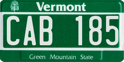 VT license plate CAB185