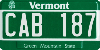 VT license plate CAB187