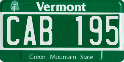 VT license plate CAB195