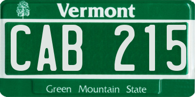 VT license plate CAB215