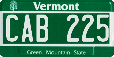 VT license plate CAB225