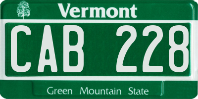 VT license plate CAB228