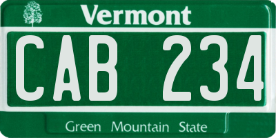 VT license plate CAB234