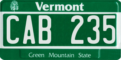 VT license plate CAB235