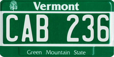 VT license plate CAB236