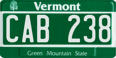 VT license plate CAB238