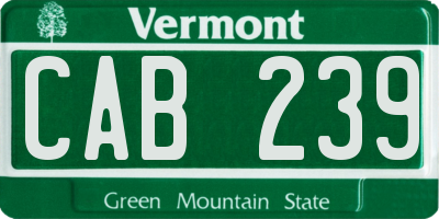 VT license plate CAB239