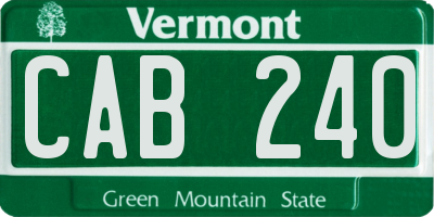 VT license plate CAB240