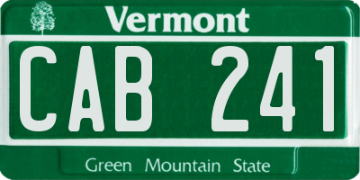VT license plate CAB241